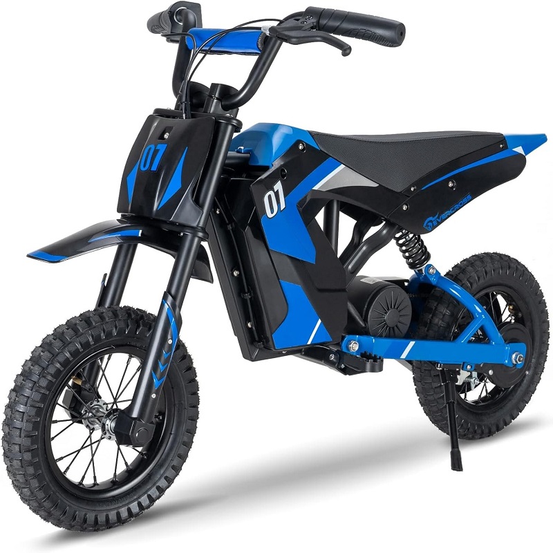 blue dirt bike