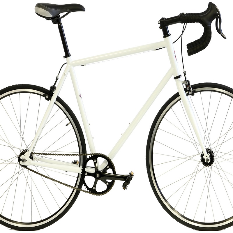 a white road bike