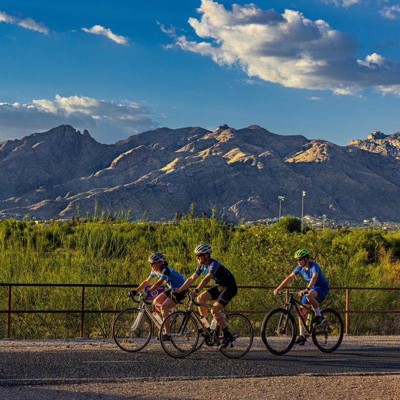 mountain bike on road
