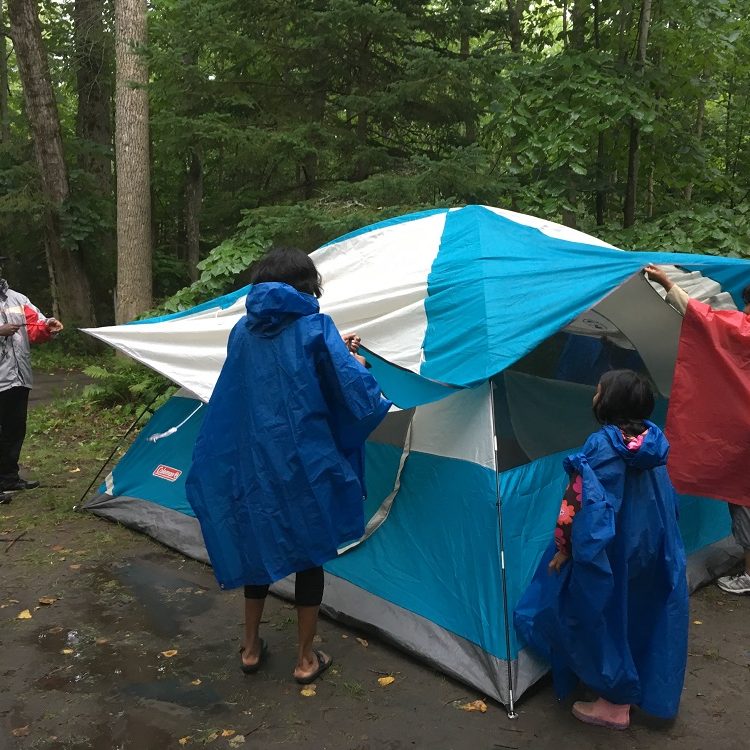 camping in the rain