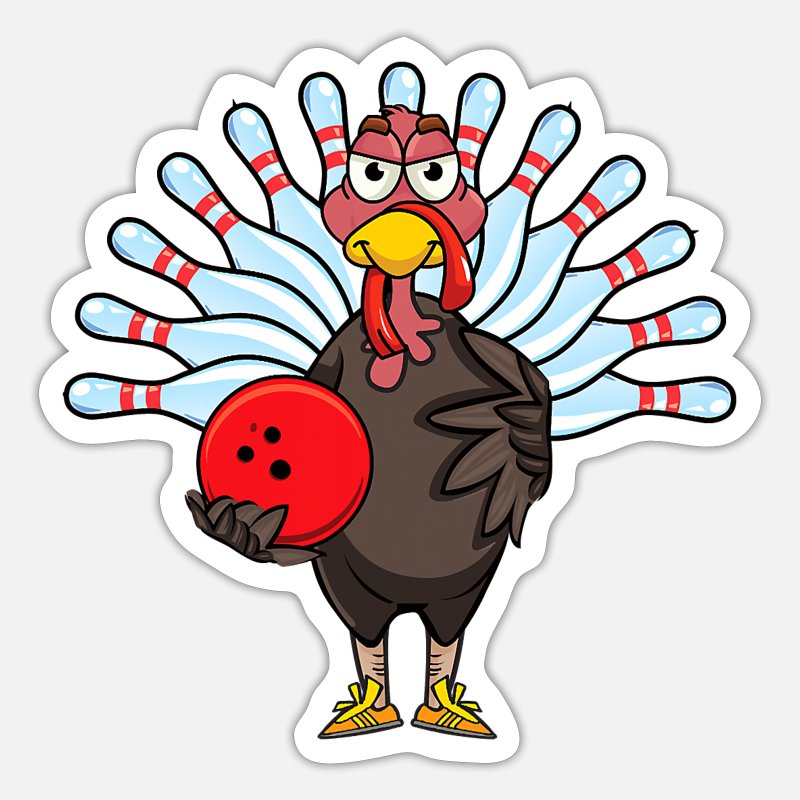 thanksgiving-turkey-bowling-pin-matching-team-gift-sticker