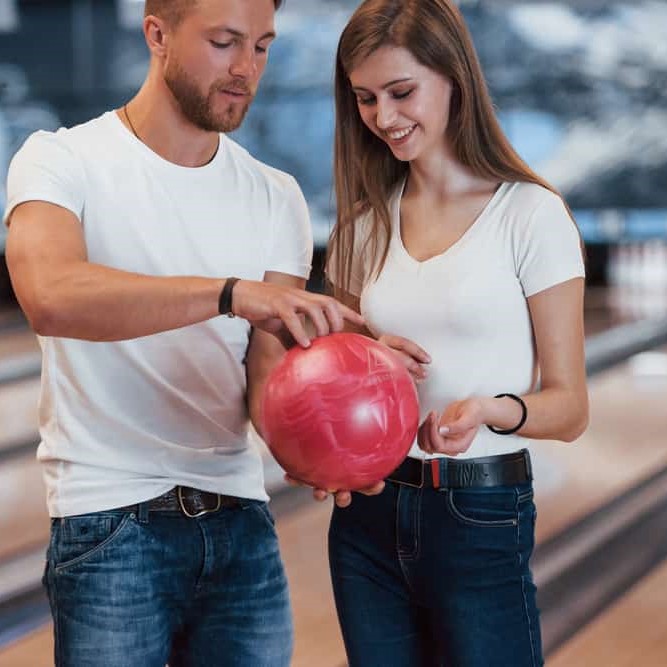 hold a bowling ball