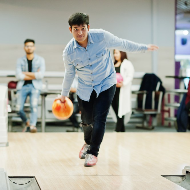 hold a bowling ball